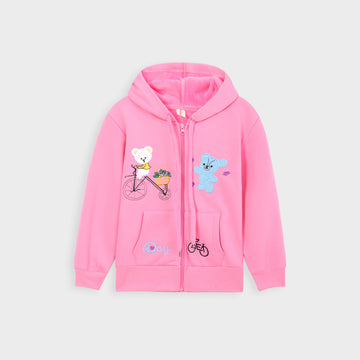 Imported Embroidered Fleece Hoodie For Girls