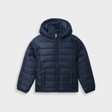 Kids Premium Quality Long Sleeve Navy Puffer Hoodie Jacket