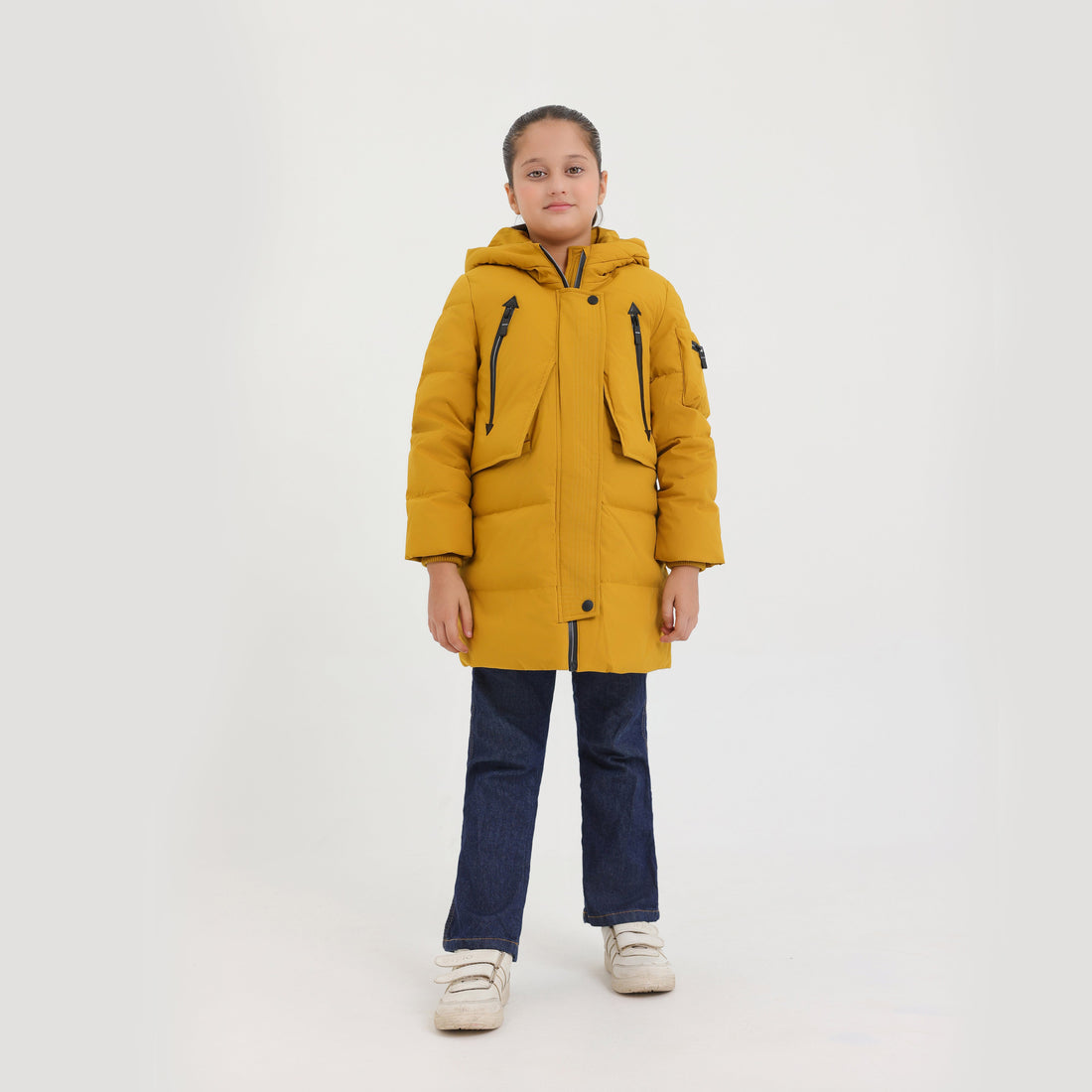 Premium Quality Long Quilted Zipper Hoodie Jacket For Kids