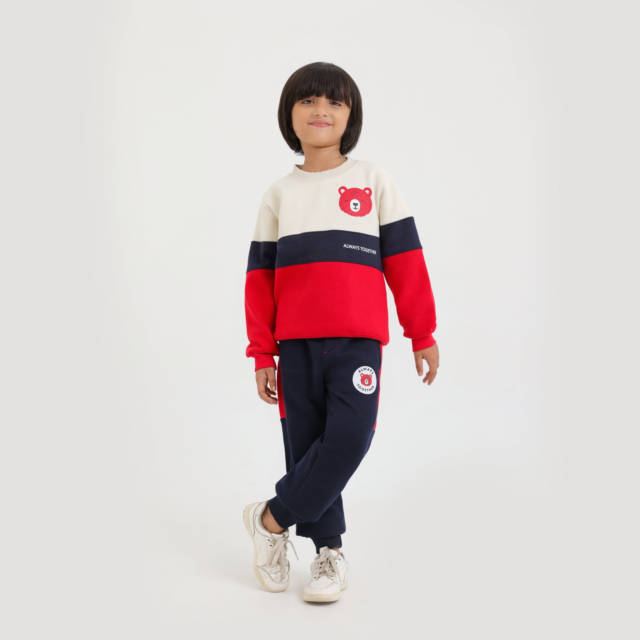 Kids Contast Panel Graphic Fleece Suit