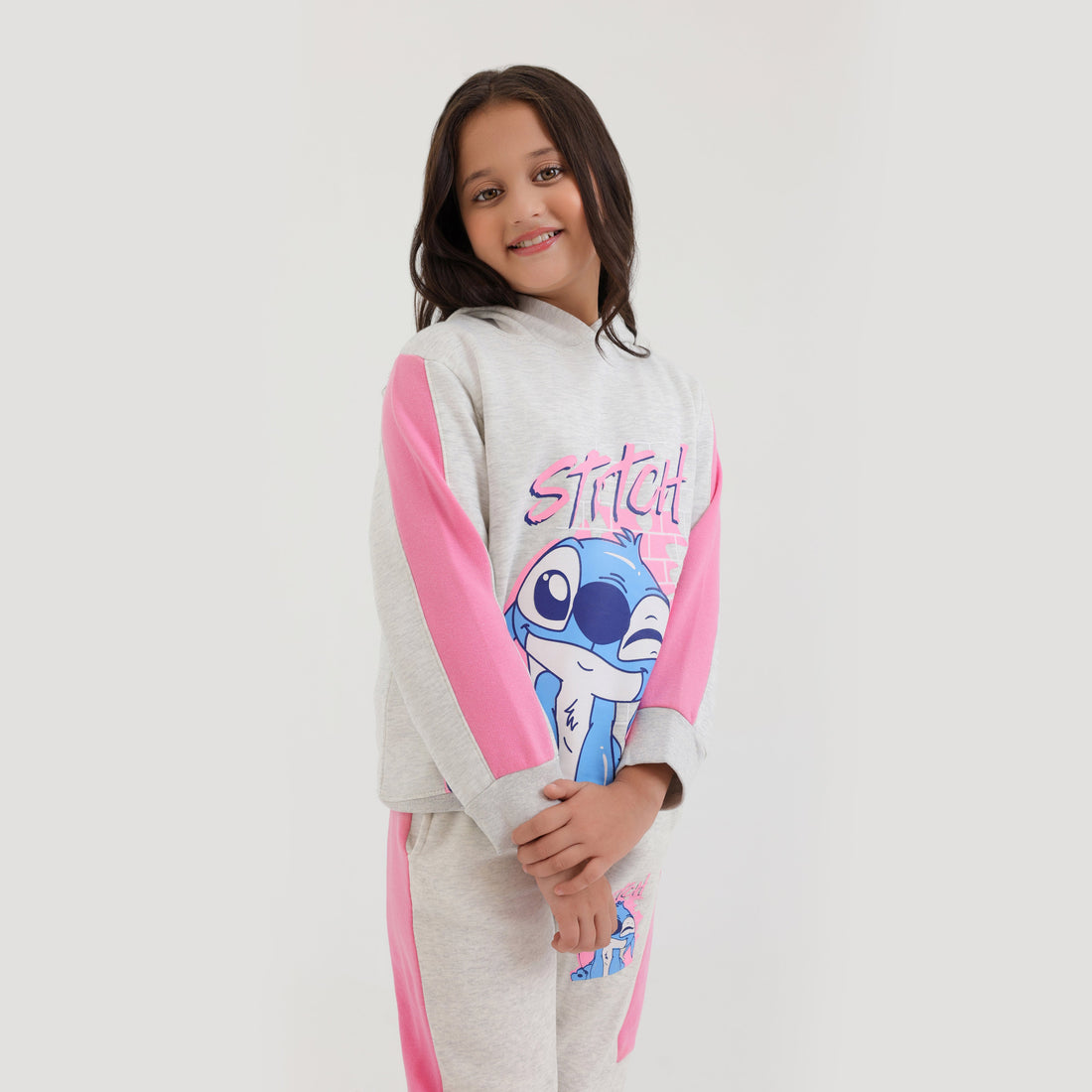 Premium Quality Graphic Panel Fleece pull over Suit For Girls