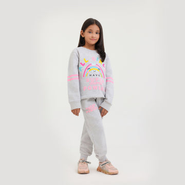 Premium Quality Printed Fleece SWEAT Suit For Girls