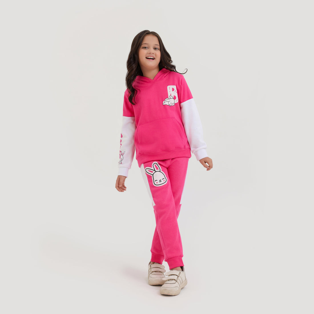 Girls Premium Quality Cut & Sew Graphic Fleece Panel TrackSuit